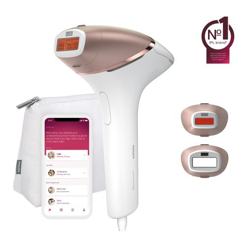 Epilatore Philips SERIE 8000 Lumea Ipl Prestige BRI945/00, Bianco e Rosa, IPL,