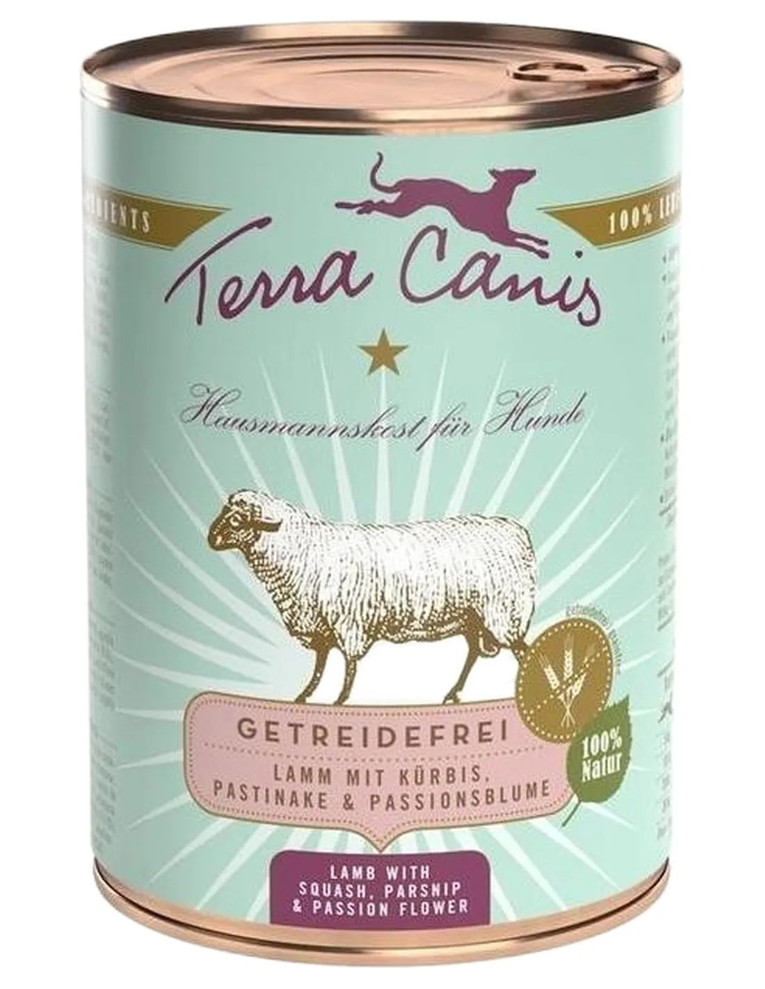 Terra canis grain free agnello con zucca, pastinaca e passiflora 400 gr