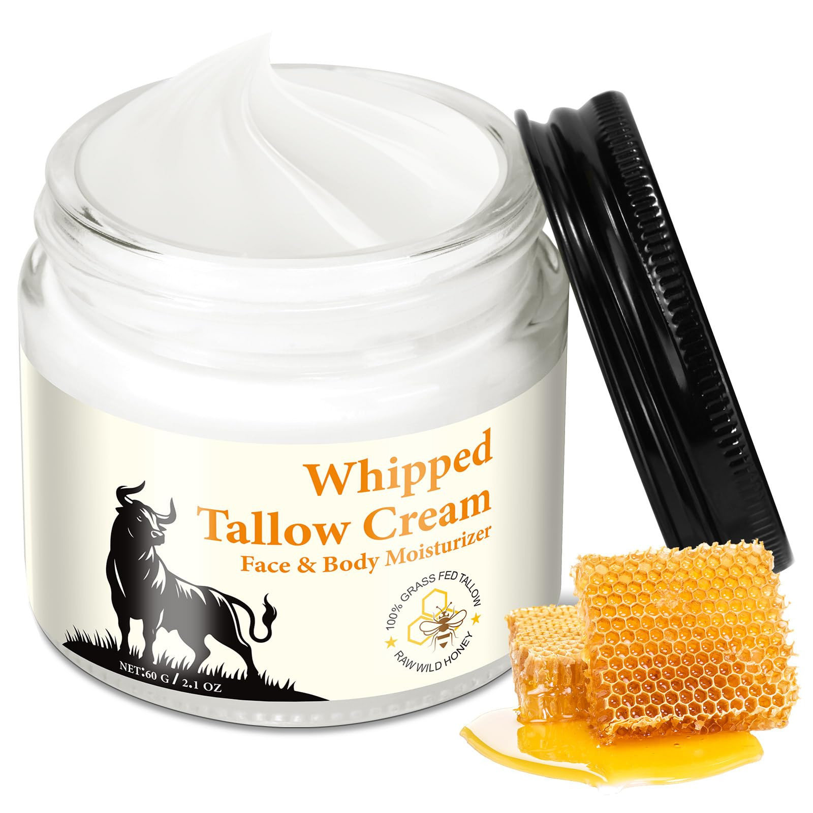 Beef Tallow Face Cream - 60g Crema Viso Antirughe Beef Tallow, Crema (H4O)