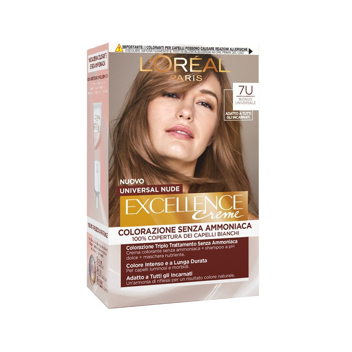 L'OREAL EXCELLENCE CREME COLORAZIONE SENZA AMMONIACA UNIVERSAL NUDE 7U BIONDO UN