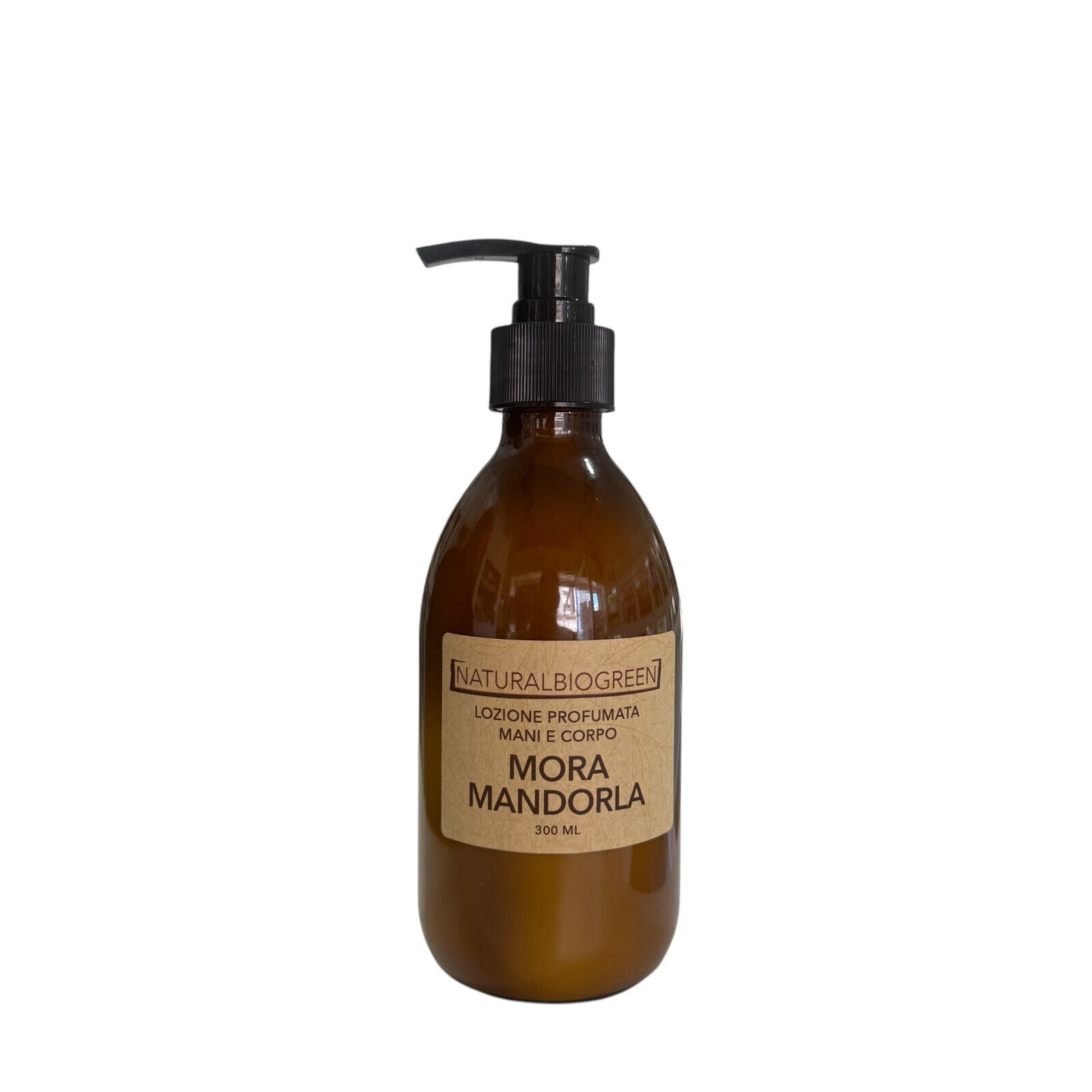 Naturalbiogreen Lozione Profumata Mani e Corpo Mora e Mandorla Vegan 300 ml