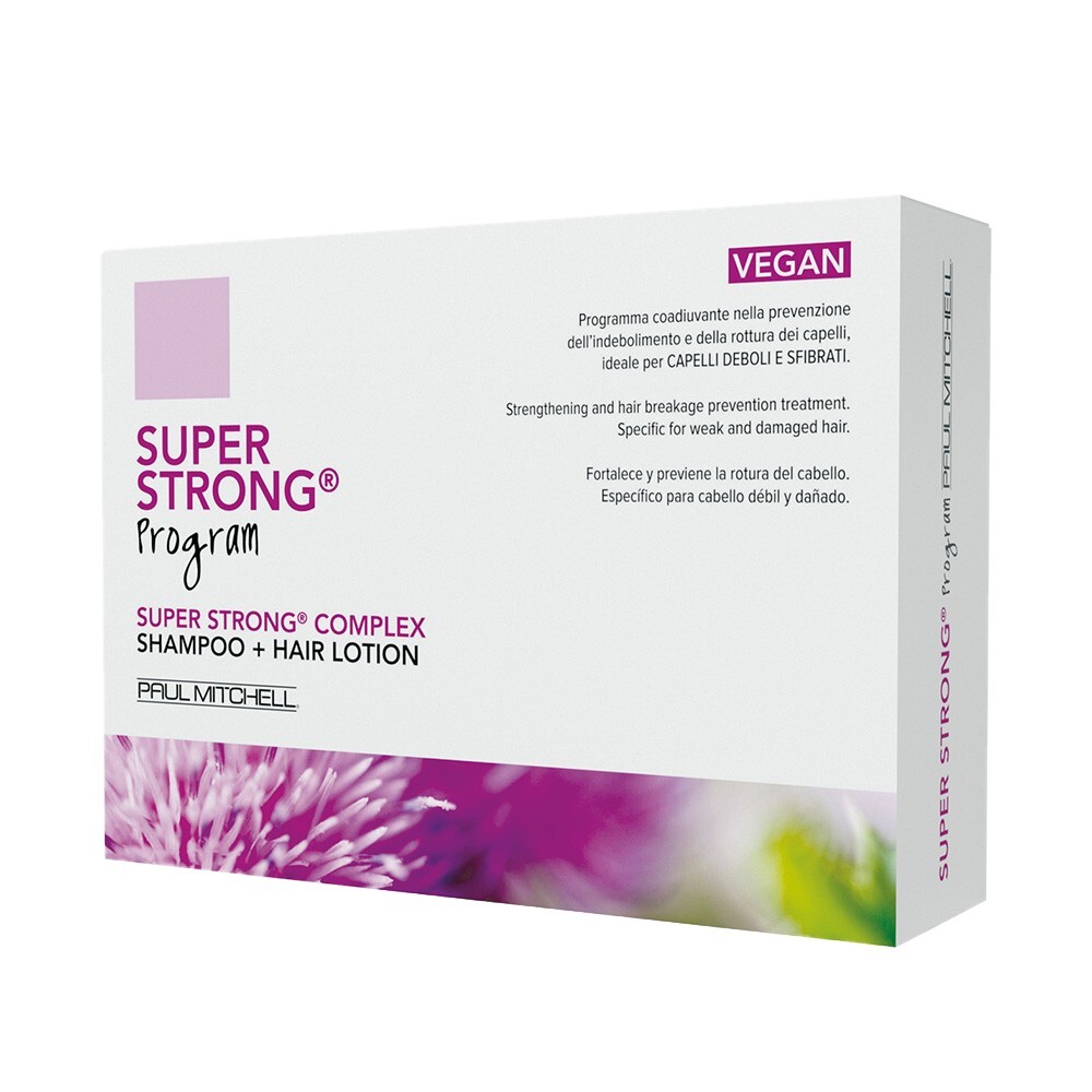 PAUL MITCHELL  SUPER STRONG PROGRAM  KIT SHAMPOO 300 ml + LOZIONE 12 x 6 ml