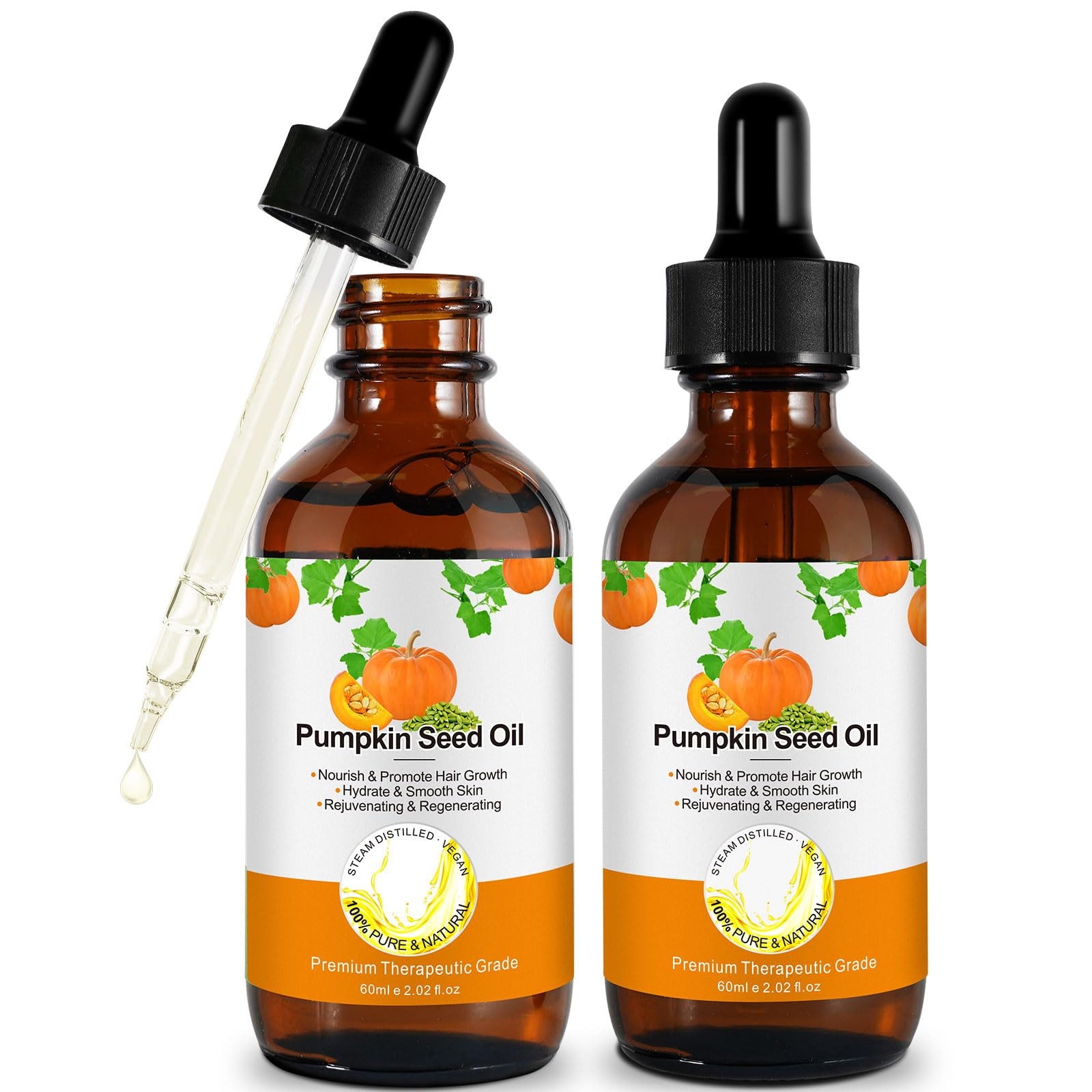 Pumpkin Seed Oil for Hair, 60ml Olio Semi di Zucca Capelli, 100% Puro (L9z)