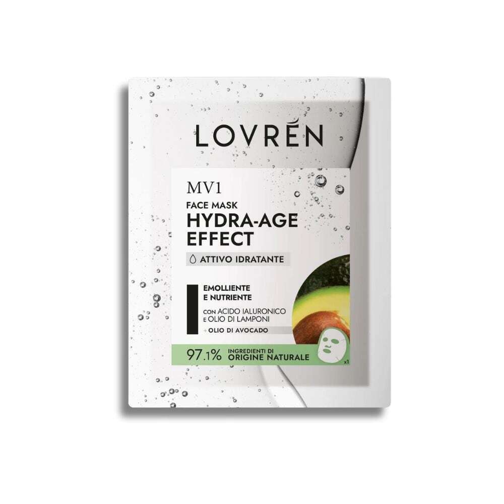 Lovrén MV1 Maschera Viso Hydra-Age Effect Emolliente e Nutriente, 1 Pezzo
