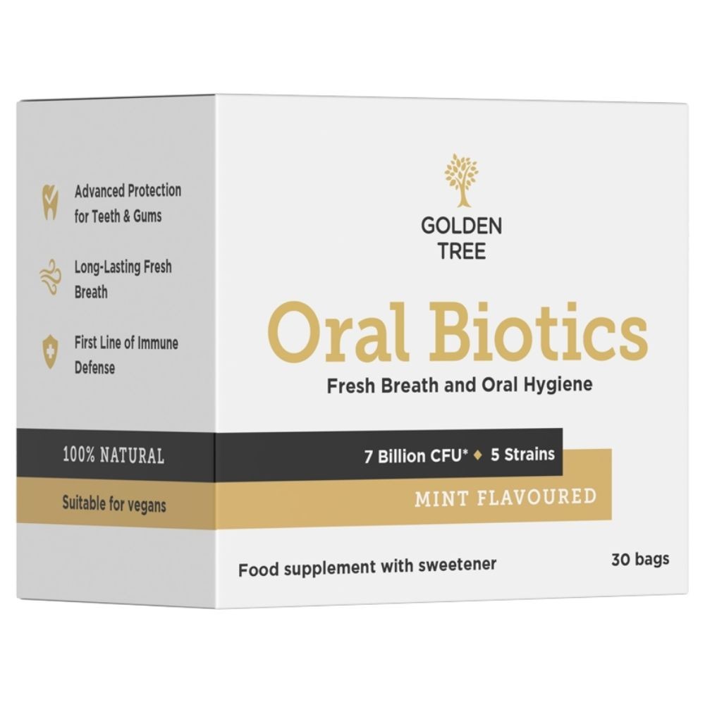 Golden Tree Oral Biotics, complesso per l'igiene orale, menta, 30 bustine