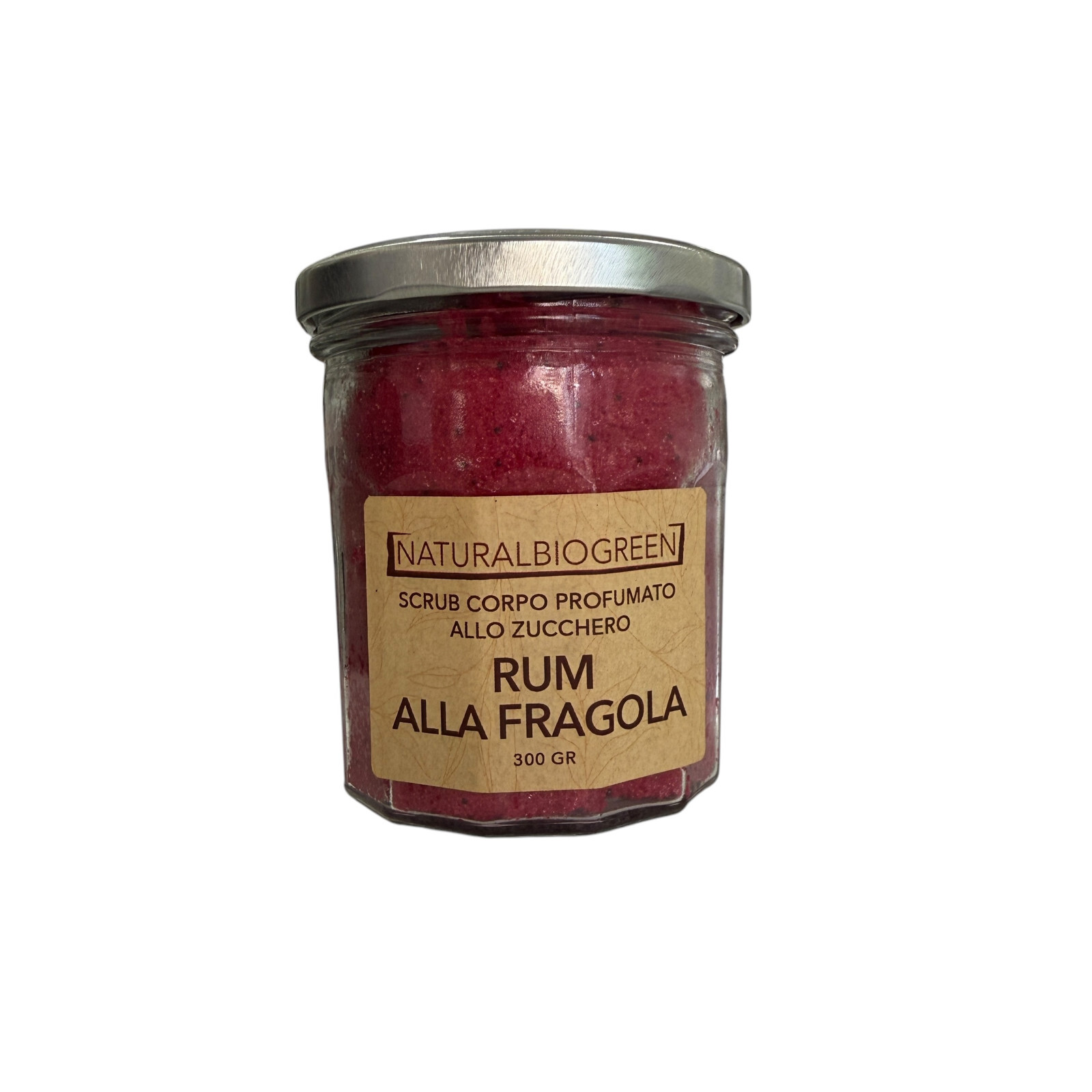 Naturalbiogreen Scrub Corpo Profumato Rum alla Fragola Vegan 300 gr