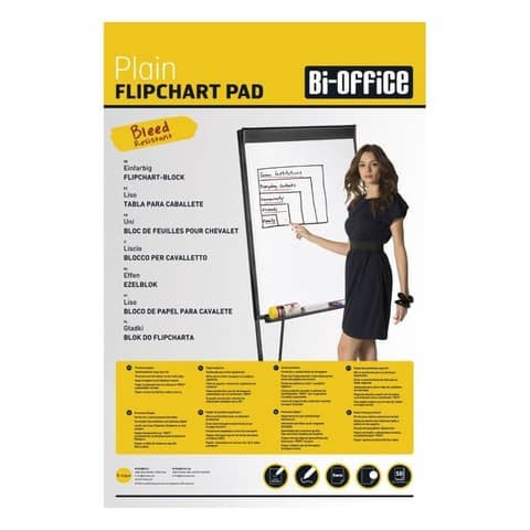 Bi-office Blocco carta Bi-Office per cavalletti - 65x95 cm - bianca 60 g/m² - 50