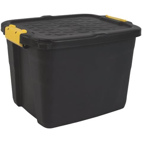 Strata Contenitore multiuso impilabile in polipropilene 42L Strata nero/giallo 2