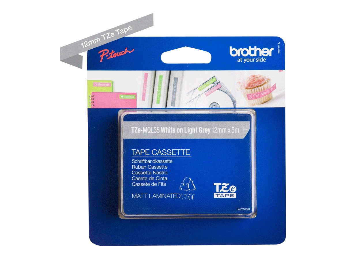 Brother TZE-MQL35 Cina 5 m 147 mm 141 mm 22 mm 44 g 12 mm white on TZEMQL35