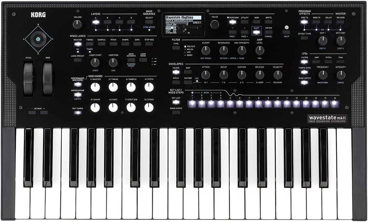 Korg MK2 Wavestate Mk II Onda Sequenza Sintetizzatore Wavestate 37-keys Nero