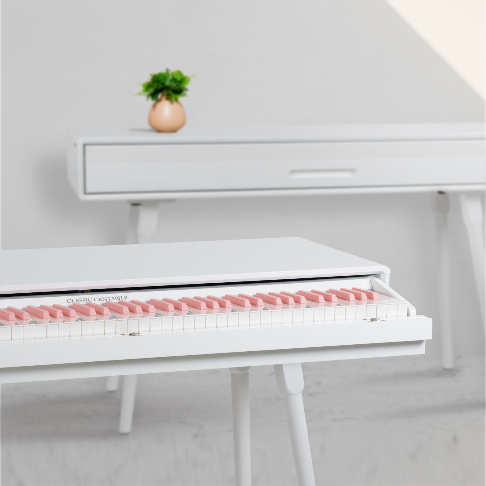 Piano Digitale 88 Tasti Pesati Pianoforte USB MIDI Tavolo in Legno Design Bianco