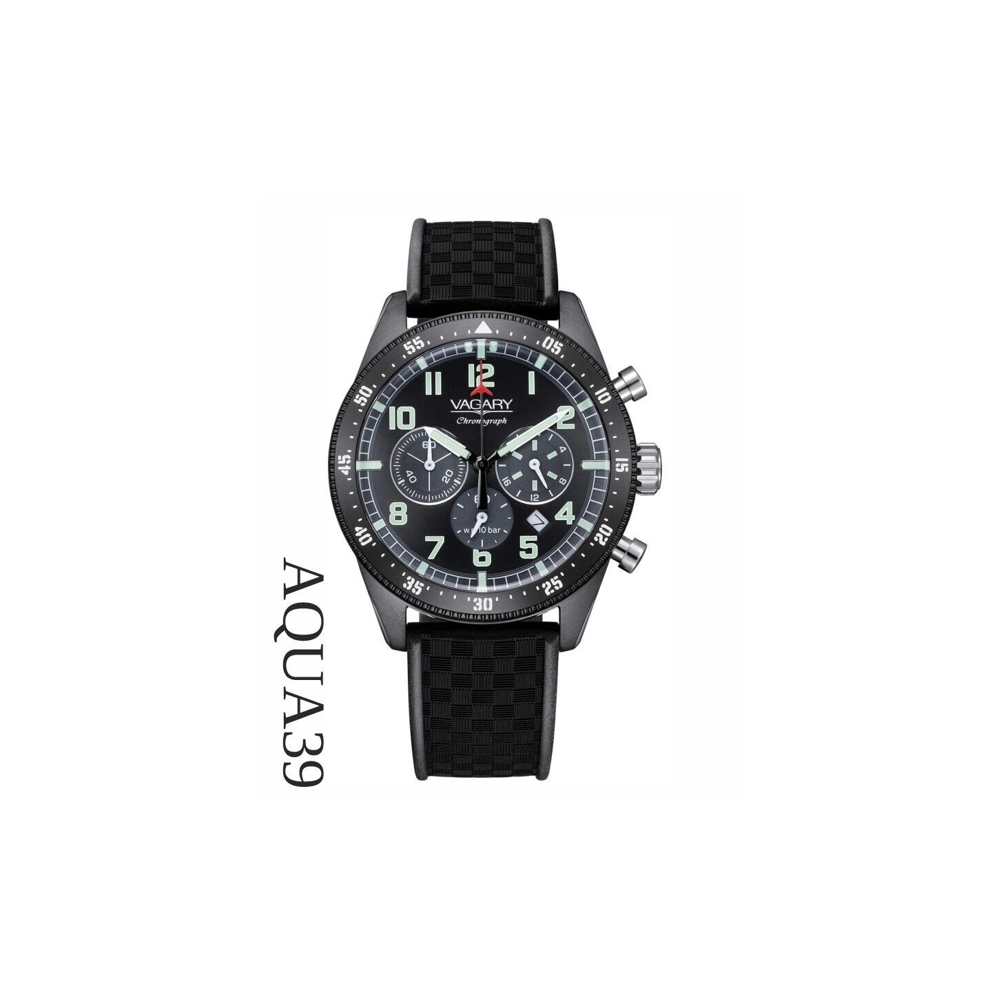 Vagary by Citizen Orologio Cronografo Uomo IV2-141-50 Nero Gomma 41mm