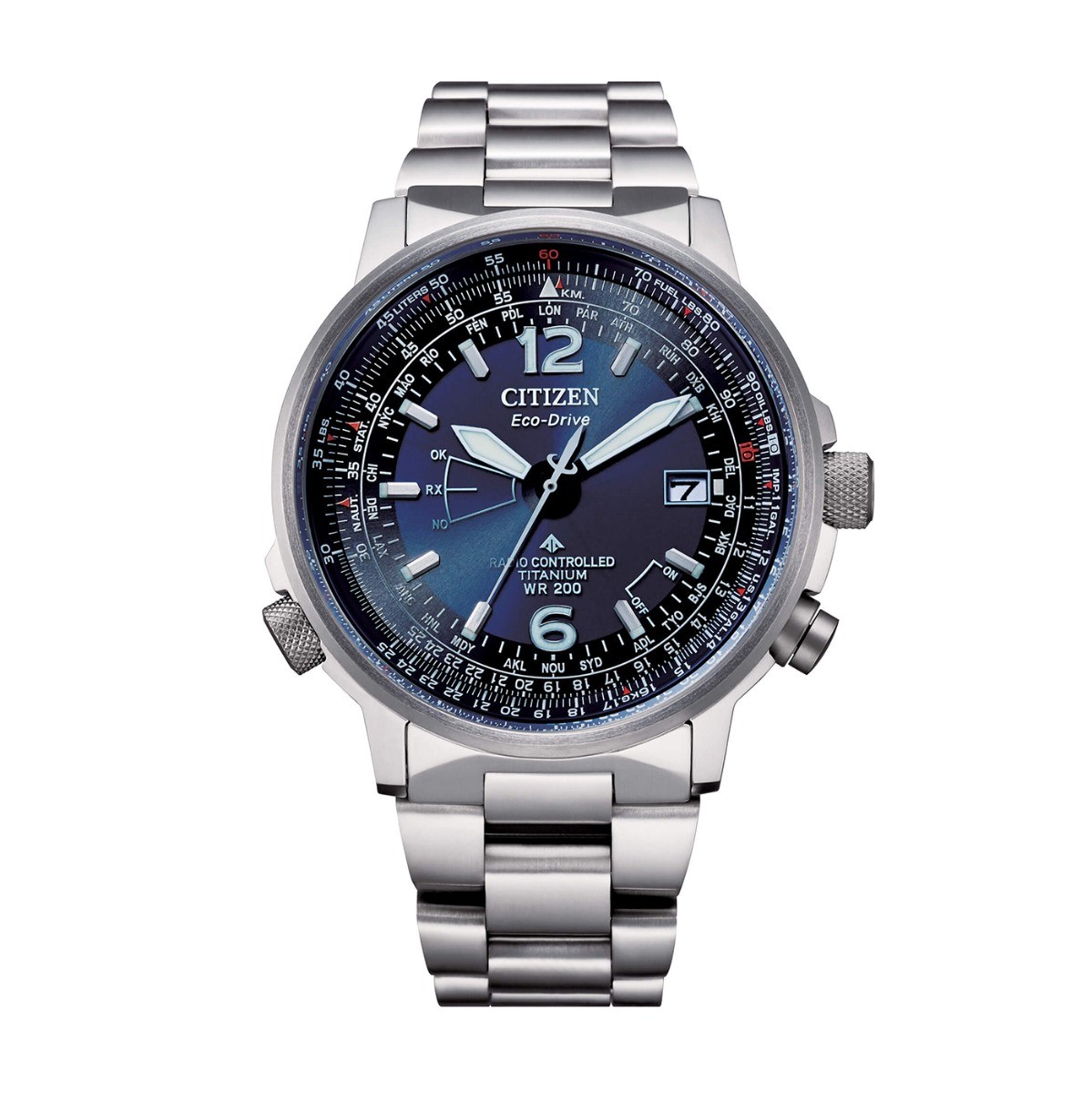 Citizen orologio Super Pilot Eco Drive Radio Controlled Black Dial CB0230-81E