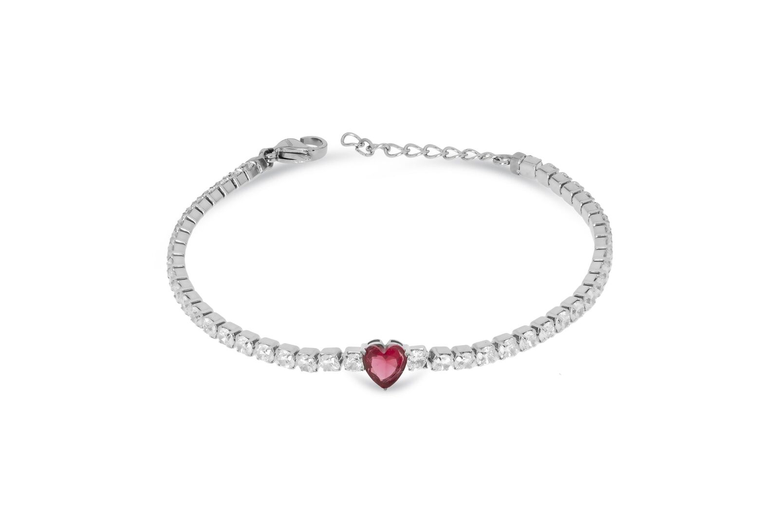Bracciale Tennis Donna LIU JO LUXURY LJ2444 Acciaio Inossidabile Cuore