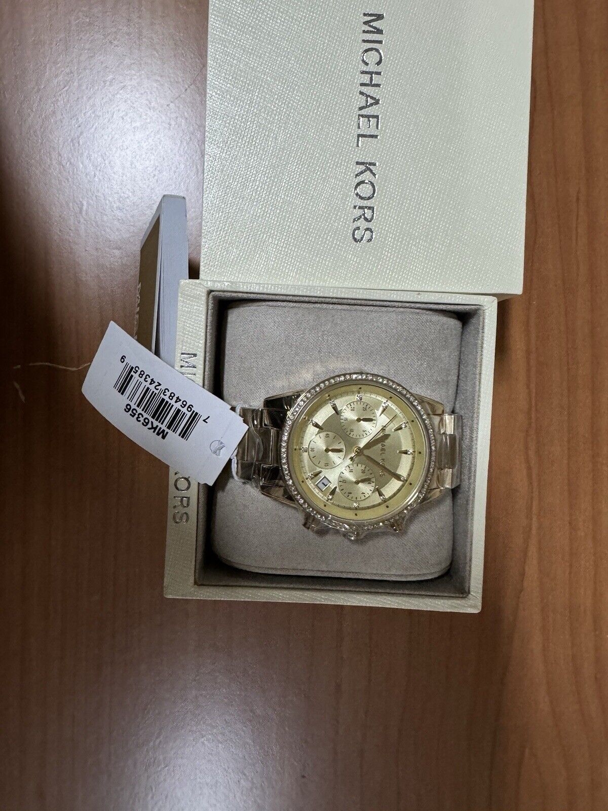 Orologio Donna MICHAEL KORS RITZ MK6356 Chrono Acciaio Gold Dorato Swarovski