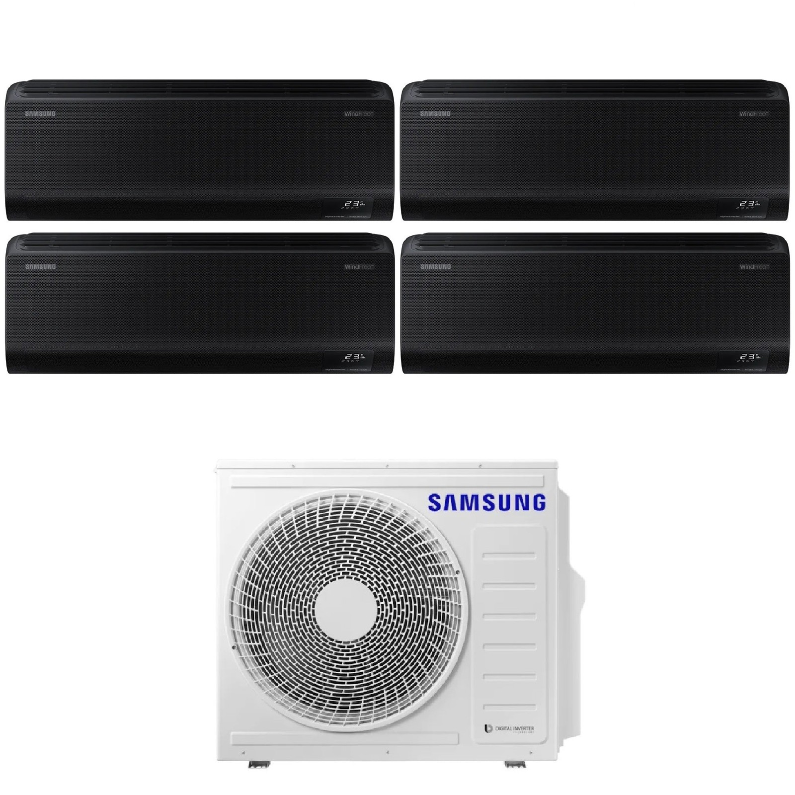 Climatizzatore Samsung Windfree Black Quadri Split 7+9+12+12 btu Wi-Fi AJ080