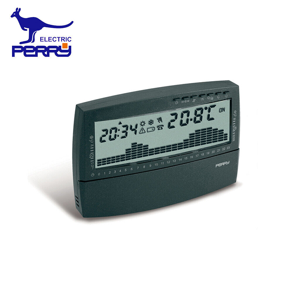 Perry 1CRCR017AG - Cronotermostato giornaliero digitale da parete serie UP &