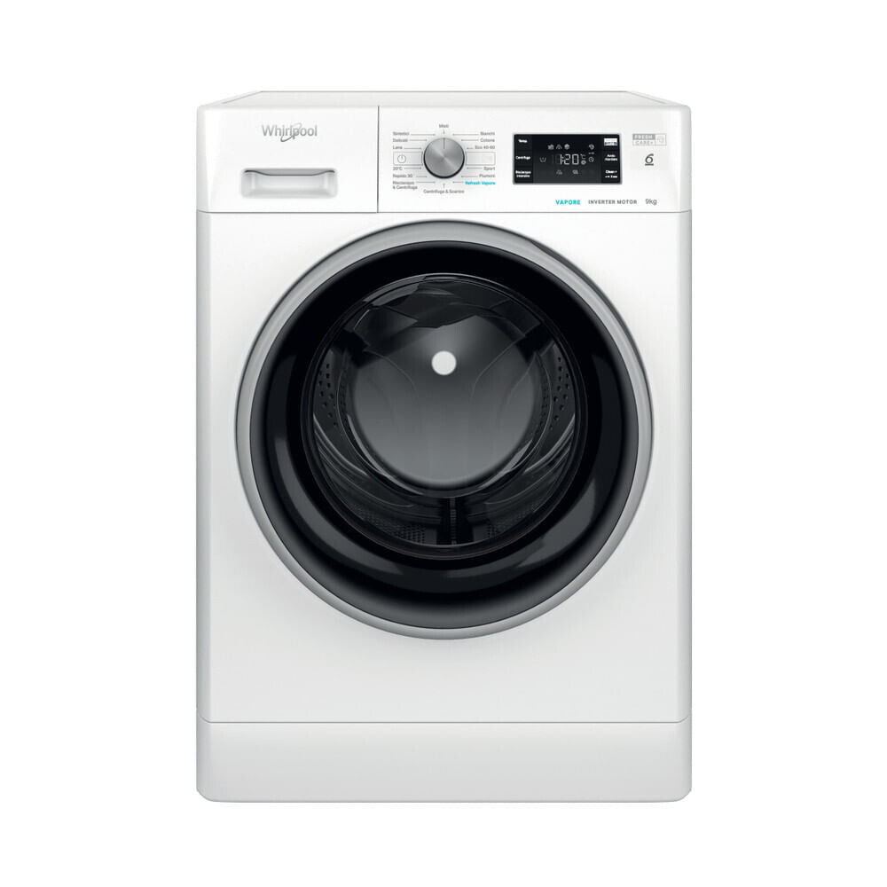 Lavatrice 9 Kg A 63cm 1400 giri Inverter Vapore Bianco FFB R849 BSV IT WHIRLPOOL