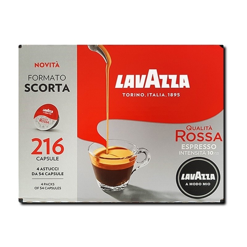 216 CAPSULE CAFFE' LAVAZZA  QUALITA' ROSSA -  COD.  8241