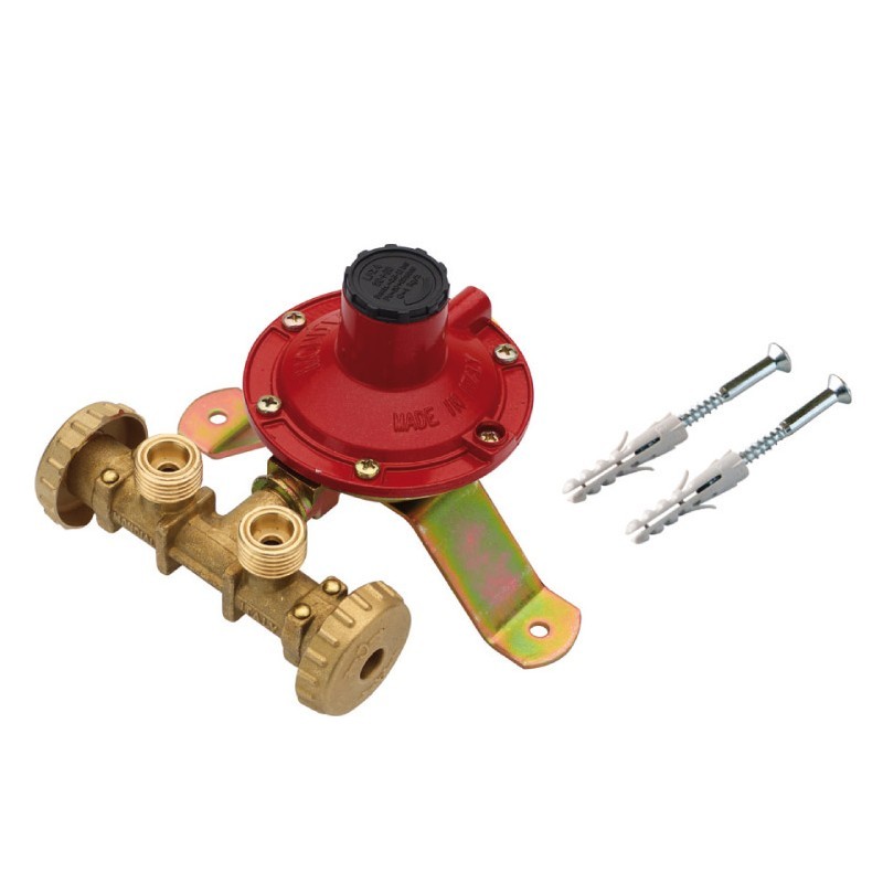 MINI CENTRALINA 2 BOMBOLE staffa REGOLATORE DA 10 KG SENZA FLESSIBILI gas gpl