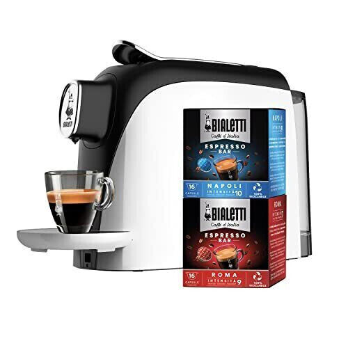 Bialetti Mignon, Macchina Caffè Espresso Per Capsule In Alluminio, Incluse 32 Pz