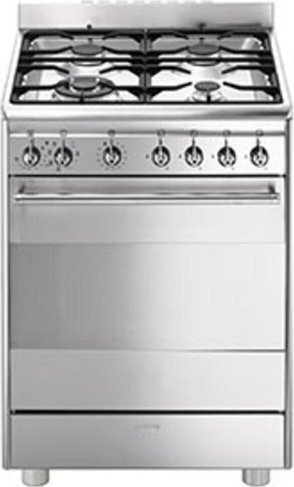Smeg Cucina a Gas 4 Fuochi Forno Elettrico Ventilato Grill 60x60 cm CX68MF8-2
