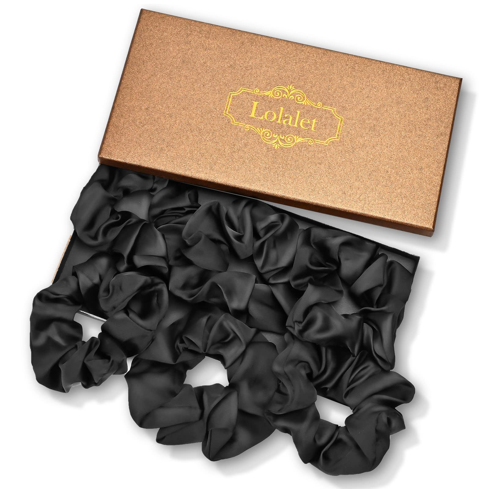 [6 Pezzi] Lolalet Scrunchies per Capelli in Raso, Elastico in Scrunchies, (M6t)