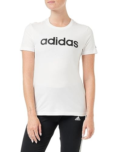 Adidas Essentials Slim Logo, T-Shirt Donna, White/Black, Xl