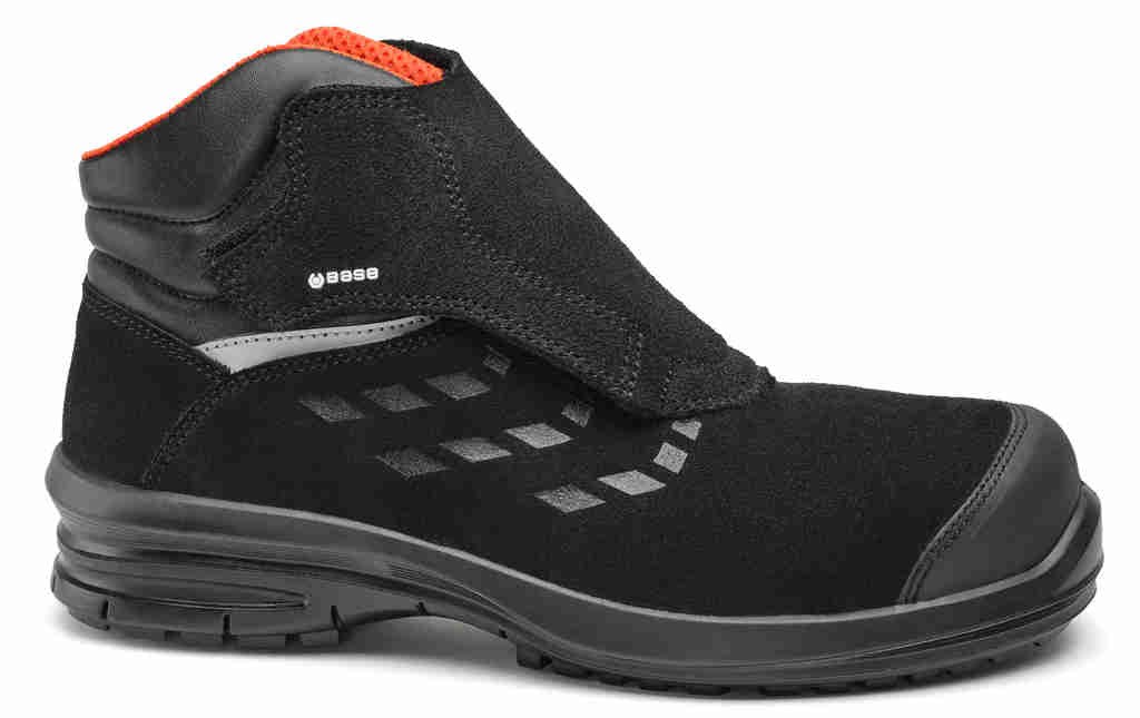 Scarpa alta PERSEUS per saldatore in pelle scamosciata idrorepellente nera S3L F