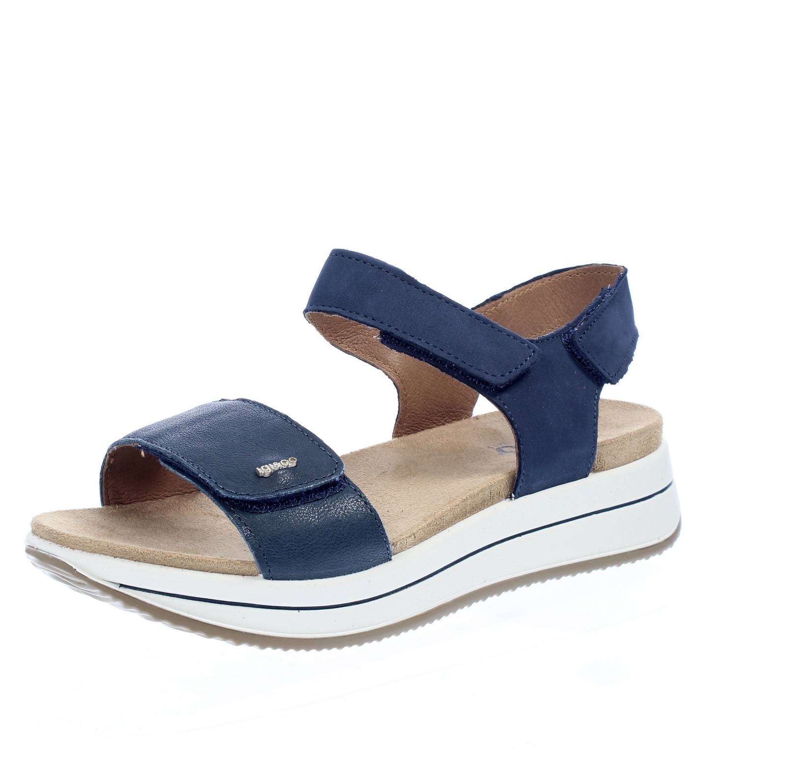 Igi & Co Sindy - Sandali Plateau In Pelle Blu - Taglia 37 [23cm] Scarpe Donna
