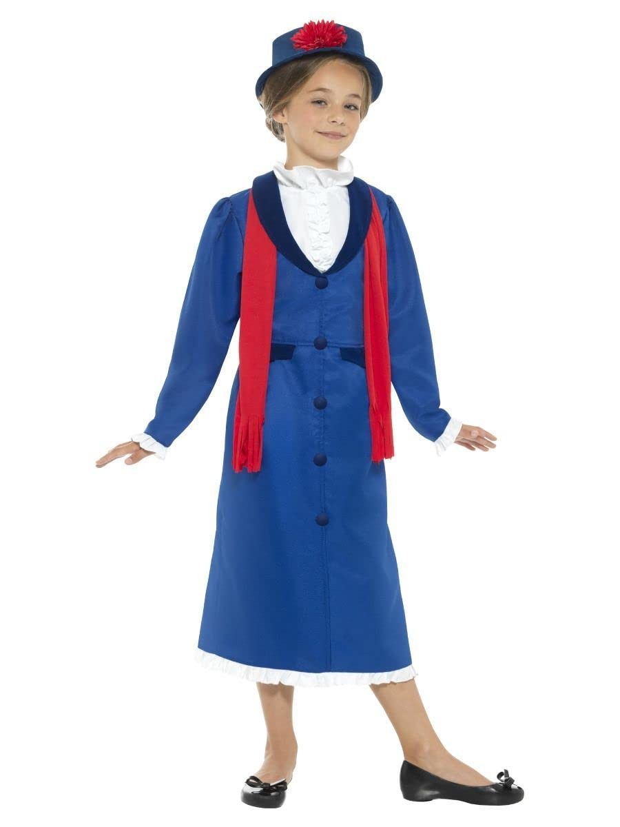 Smiffys Victorian Nanny Costume, Blue (Size L)
