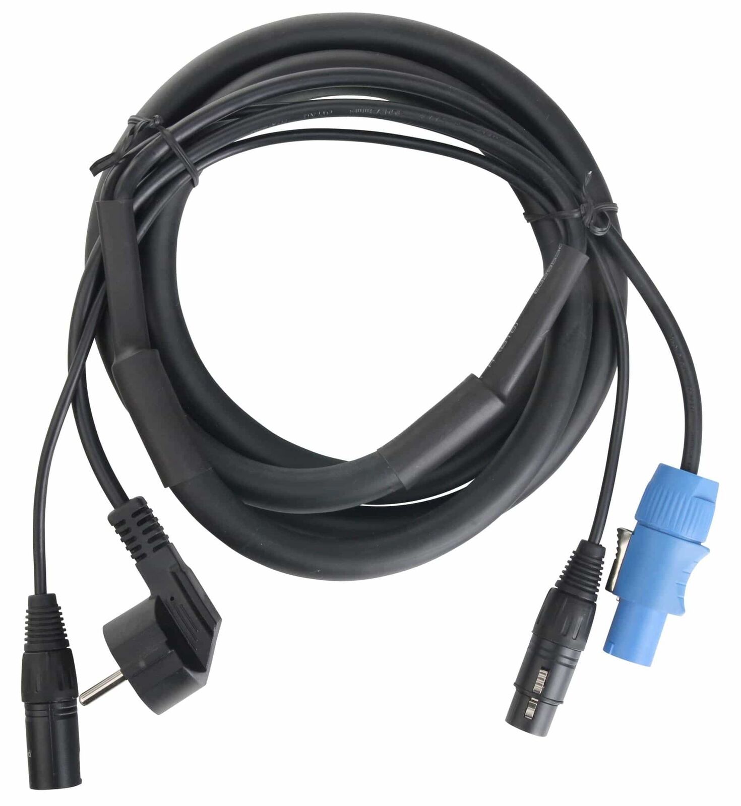 Cavo Doppio Ibrido Alimentazione DMX 3 Pin DMX Speakon Luci Effetti DJ PA 2,5m