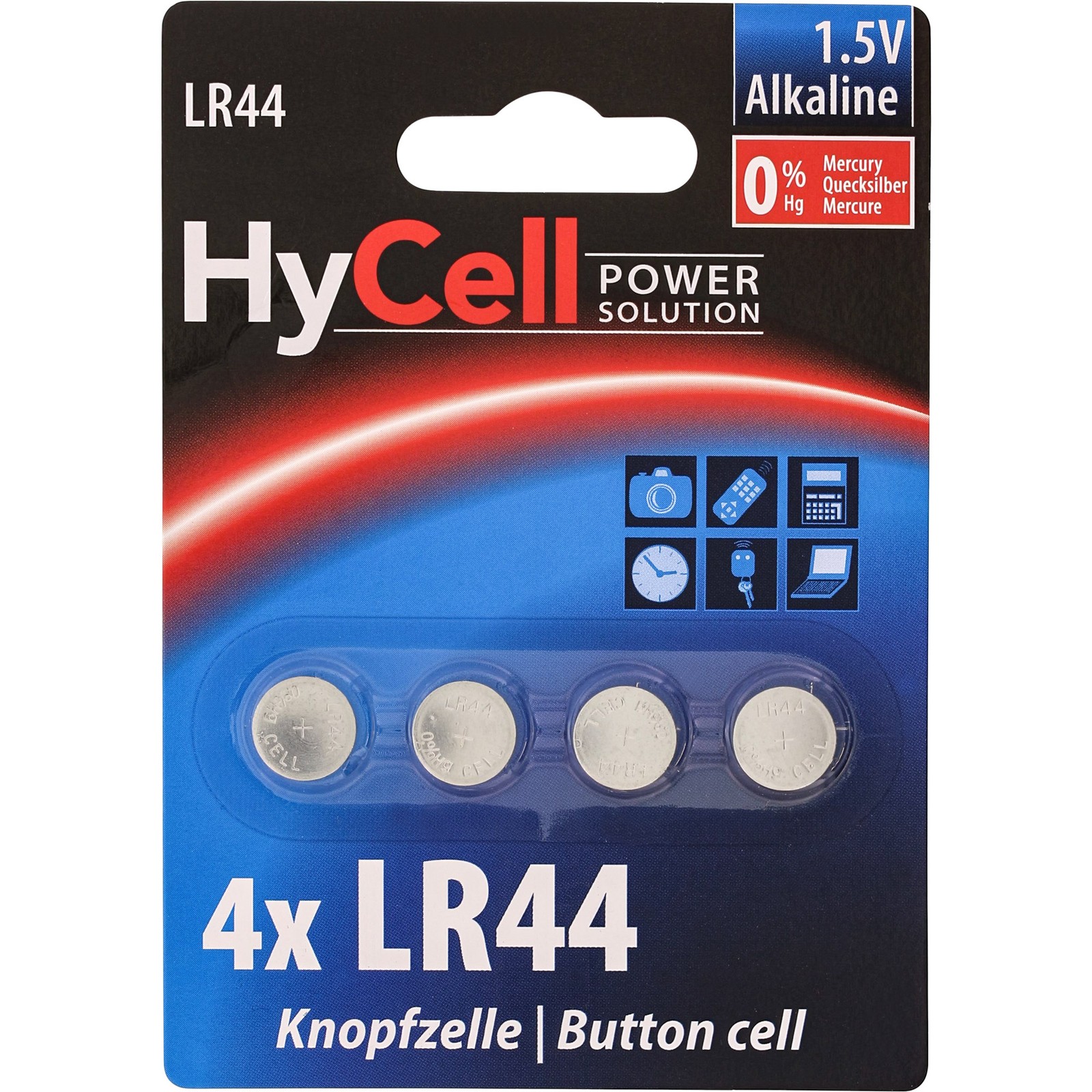 ITS Batteria Alcaline Batterie a bottone, Typ LR44, Blister 4pz, HyCell