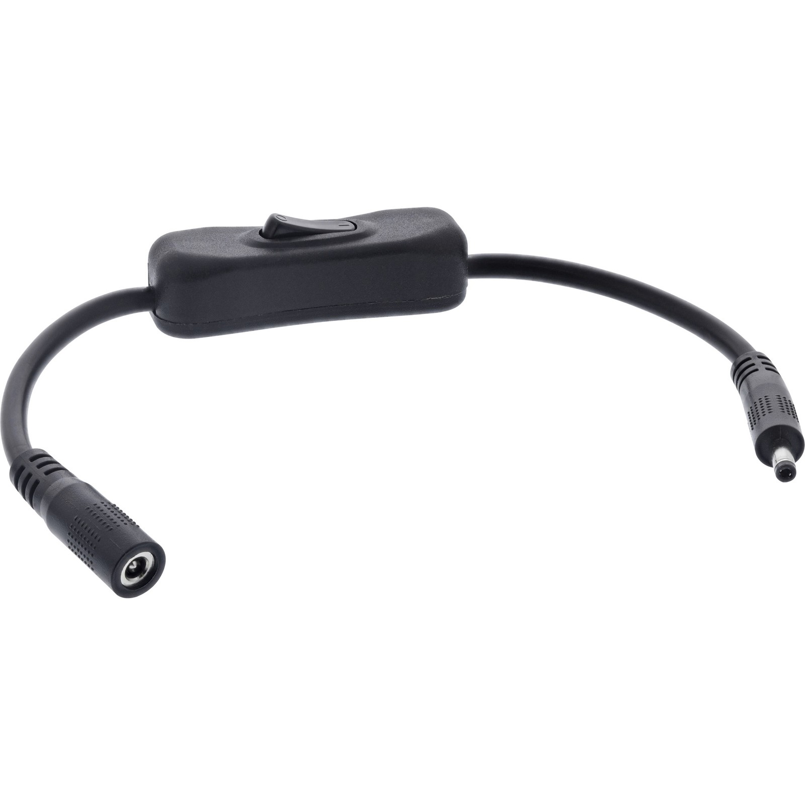 ITS 0,20 METRI Cavo DC con interruttore, maschio/femmina 4,0x1,7mm, AWG18, nero