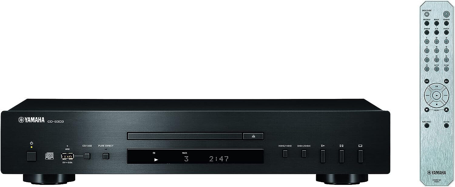 Yamaha  CD-S303 Black Lettore Cd + Usb Pure Direct Dac MP3/WMA/LPCM/FLAC
