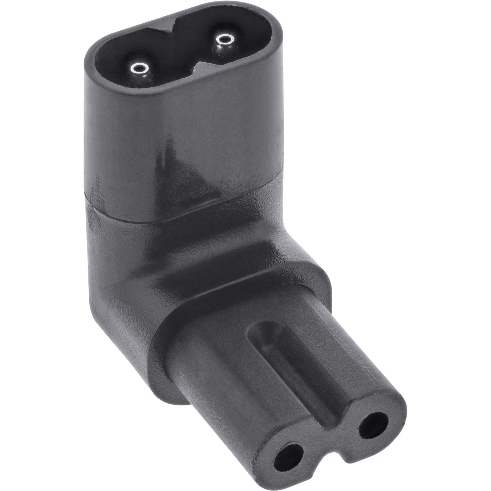 ITS adattatore di rete IEC 60320 C8 / C7, a 2 poli ad angolo sup./inf