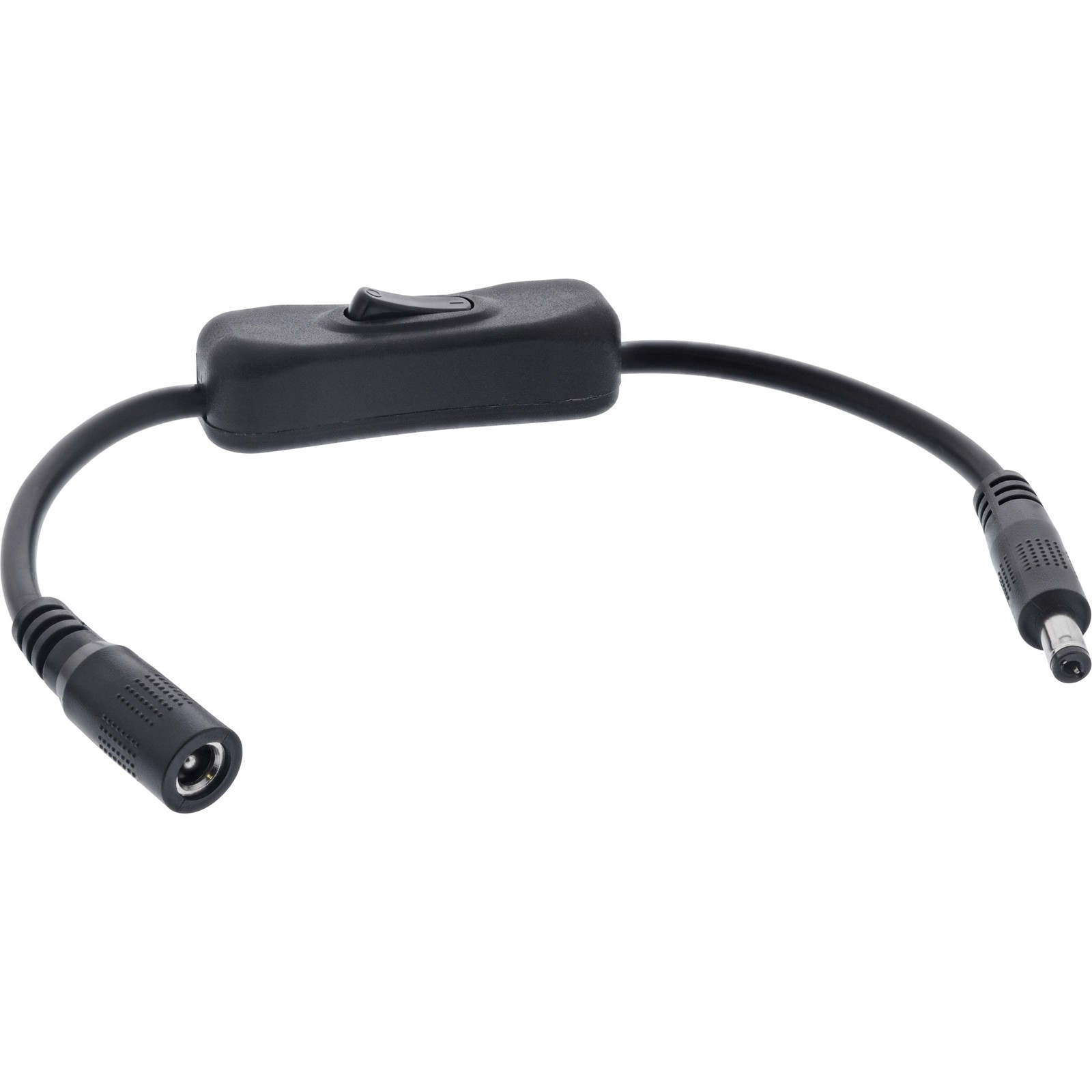 ITS 0,20 METRI Cavo DC con interruttore, maschio/femmina 5,5x2,1mm, AWG18, nero