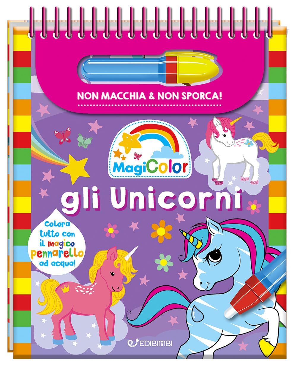 9788855642156 Gli unicorni. Magicolor. Ediz. a spirale. Con il m...ello ad acqua