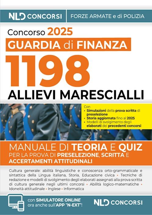 CONCORSO 2025 GUARDIA DI FINANZA 2025 - 1198 ALLIEVI MARESCIALLI  - AA.VV. - NLD