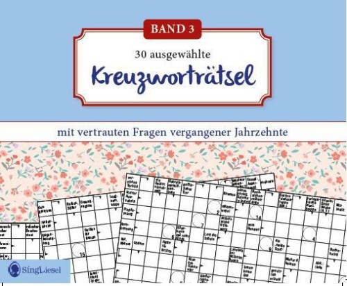 Kreuzworträtsel für Senioren. Der Kreuzworträtsel-Block für Senioren mit