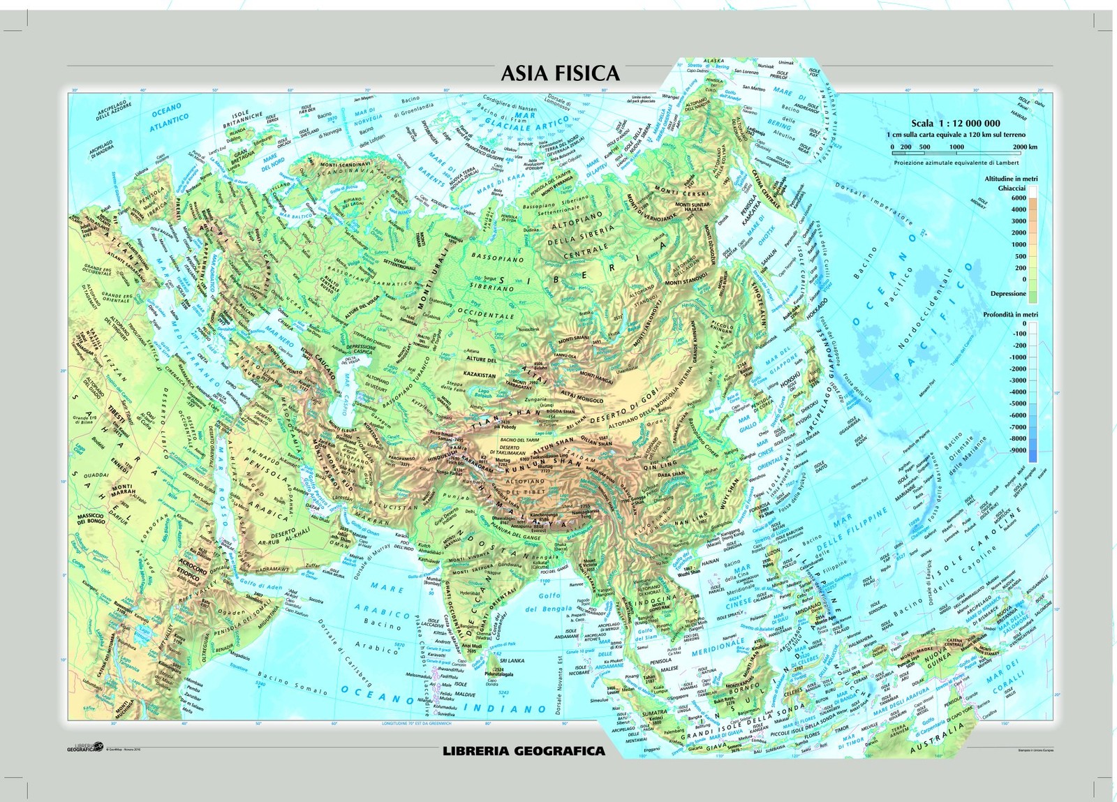 9788869851049 Asia fisica e politica - Carta Murale