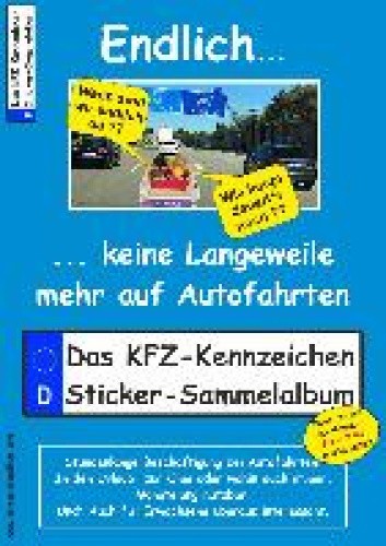 Kinder-Reisespiel KFZ-Kennzeichen Sticker-Sammelalbum fürs Handgepäck,