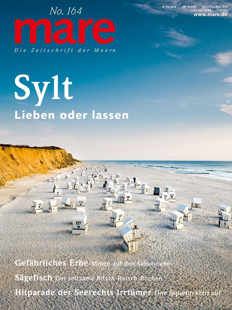 Nikolaus Gelpke mare - Die Zeitschrift der Meere / No. 164 / Sylt: L (Tascabile)