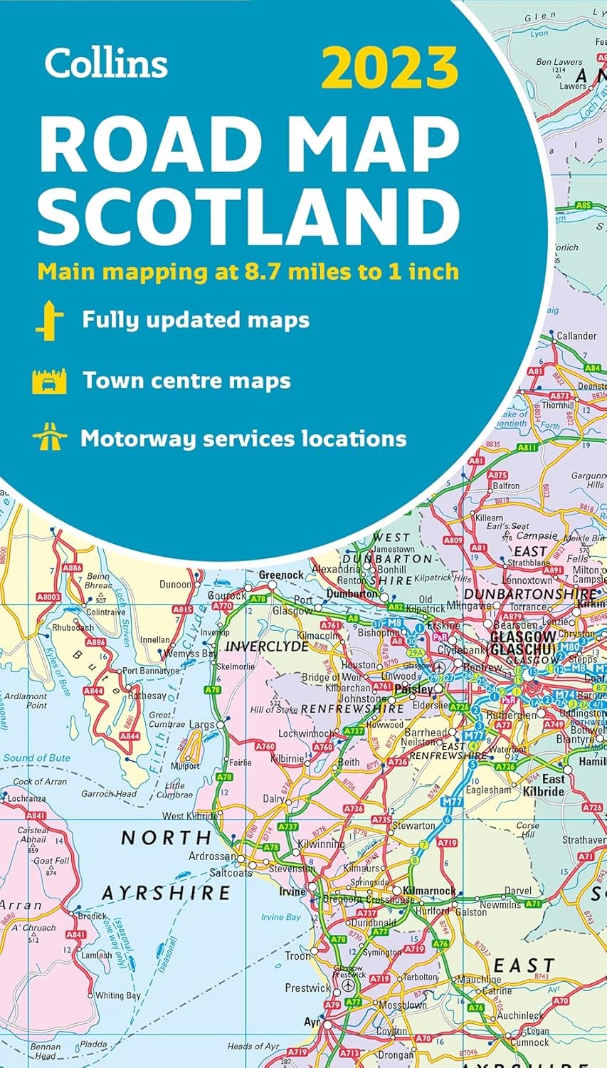 9780008447861 2023 Collins Road Map of Scotland: Folded Road Map - Collins Maps