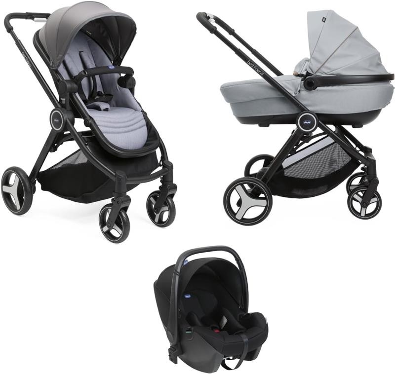 CHICCO TRIO BEST FRIEND 3IN1: PASSEGGINO, NAVICELLA, SEGGIOLINO AUTO GRIGIO