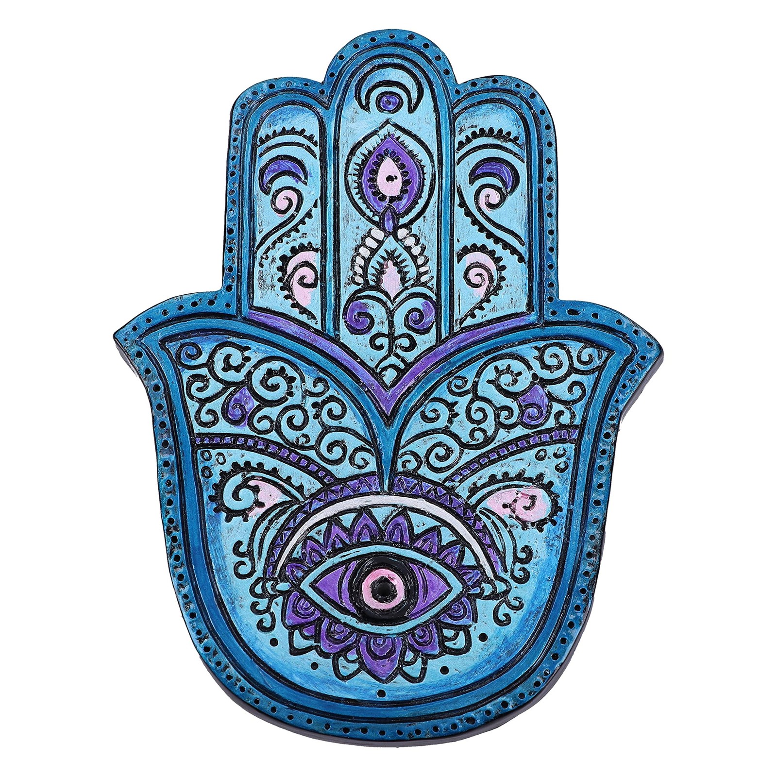 Set Of 4 Hamsa`S Serenity Hand Incense Stick Burner NUOVO