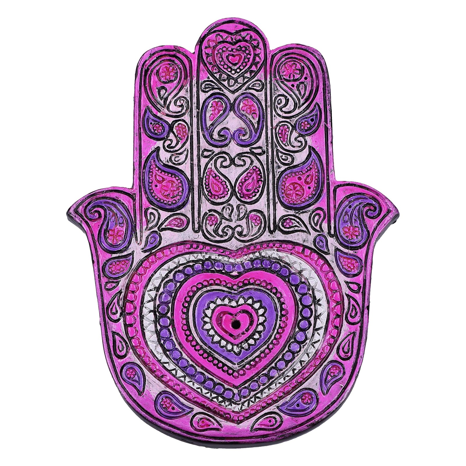 Set Of 4 Hamsa`S Love Hand Incense Stick Burner NUOVO
