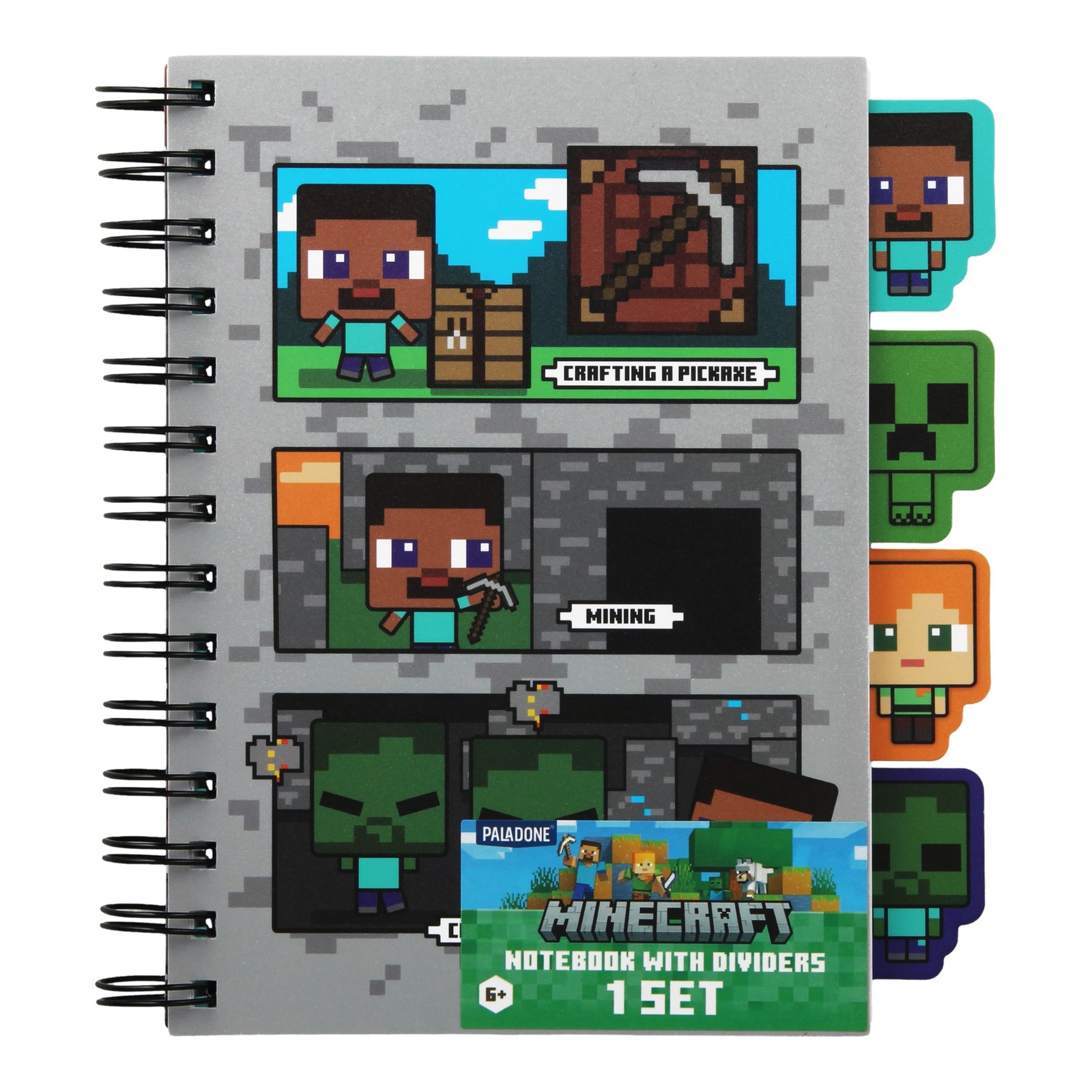 MINECRAFT - A5 Notebook with dividers NUOVO