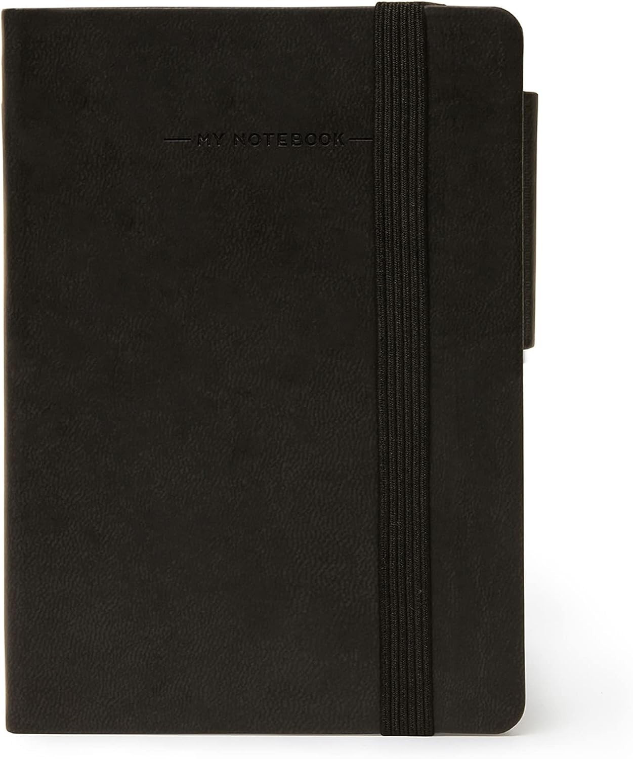 TACCUINO quaderno MY NOTEBOOK pagina bianca NERO small LEGAMI con elastico 9,5 X