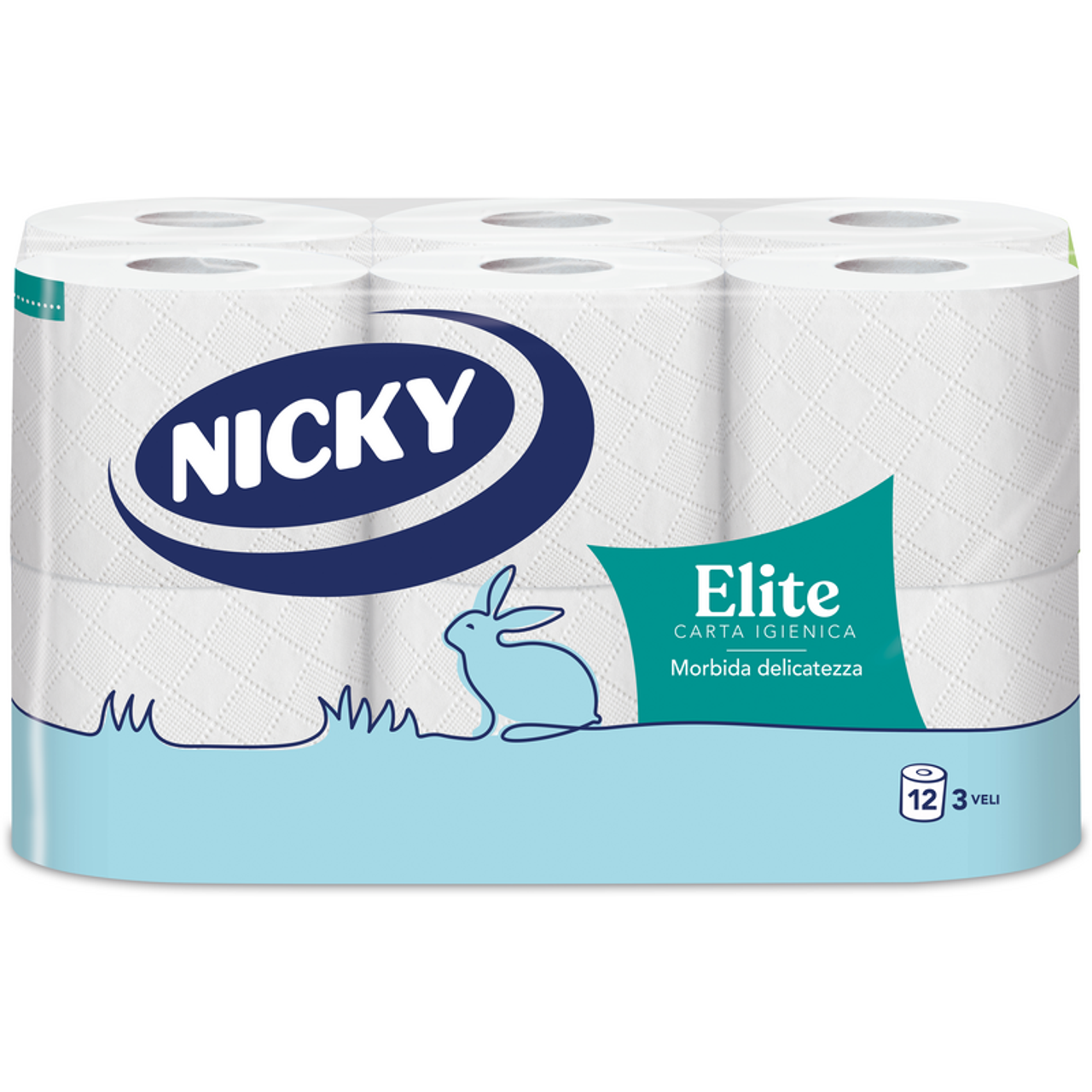 3 PEZZI NICKY CARTA IGIENICA ELITE  DA 12 ROTOLI